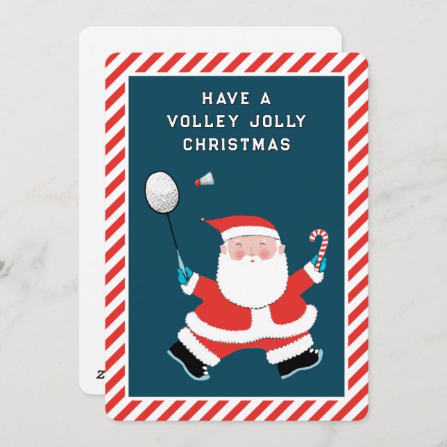 Funny Badminton Christmas Cards (Front/Back)