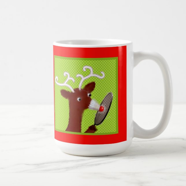 Funny Badminton Christmas Coffee Mug (Right)