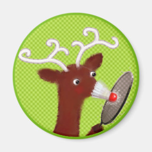 Funny Badminton Christmas Stocking Stuffer Magnet