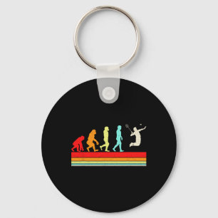 Funny Badminton Evolution Retro Vintage Design For Key Ring