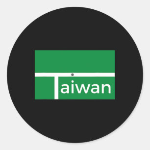 Funny Badminton Match Taiwan New Flag Design  Classic Round Sticker