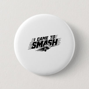 Funny Badminton Player Humour Smash Shuttle 1  6 Cm Round Badge