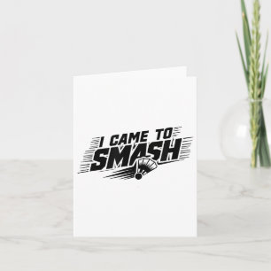 Funny Badminton Player Humour Smash Shuttle Card