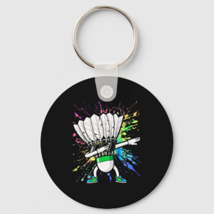 Funny Badminton Player Kids Boys Men Women Shuttle Key Ring