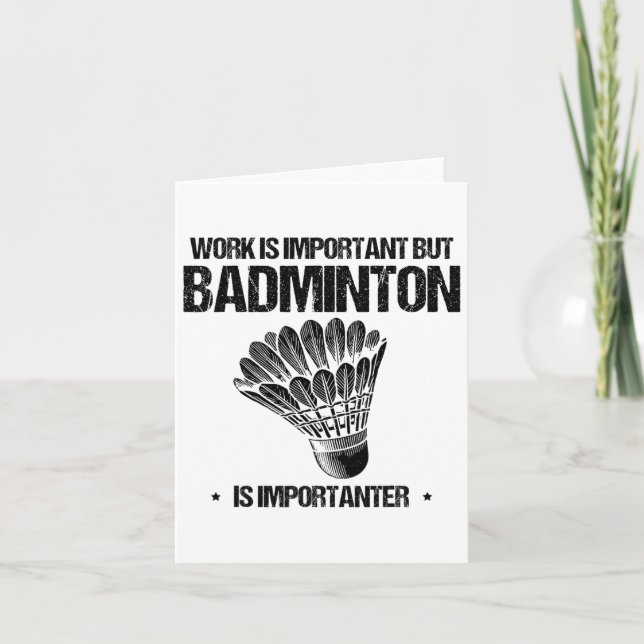 Funny Badminton Player Love Shuttle Design 12  Card (Front)