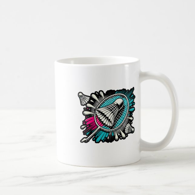 Funny Badminton Player Love Shuttle Design 17  Coffee Mug (Right)