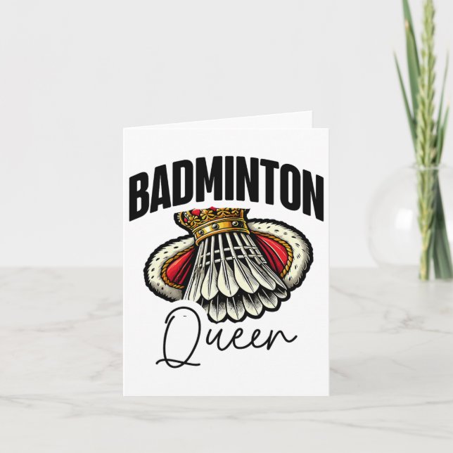 Funny Badminton Player Love Shuttle Design 19  Card (Front)