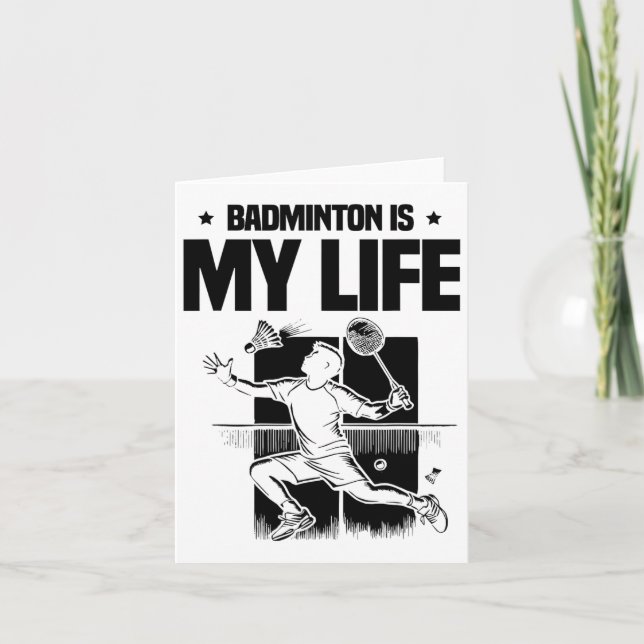 Funny Badminton Player Love Shuttle Design 20  Card (Front)