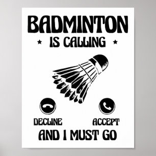 Funny Badminton Player Love Shuttle Design 2  Poster
