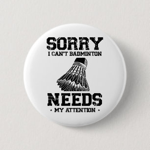 Funny Badminton Player Love Shuttle Design  6 Cm Round Badge