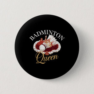 Funny Badminton Player Love Shuttle Design 6 Cm Round Badge