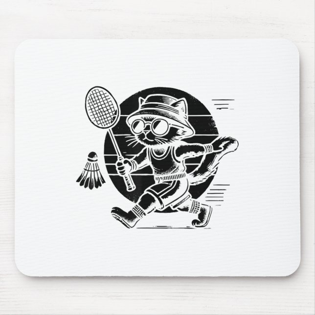 Funny Badminton Player Love Shuttle Design 6  Mouse Pad (Front)
