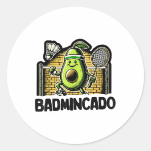 Funny Badminton Player Love Shuttle Design _9 Classic Round Sticker