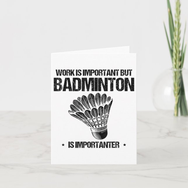 Funny Badminton Player Love Shuttle Design  Card (Front)