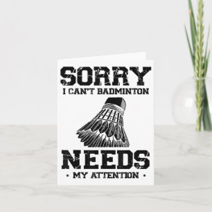 Funny Badminton Player Love Shuttle Design Card