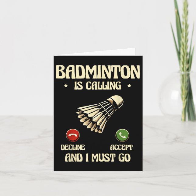 Funny Badminton Player Love Shuttle Design  Card (Front)