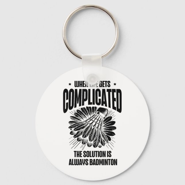 Funny Badminton Player Love Shuttle Design  Key Ring (Front)