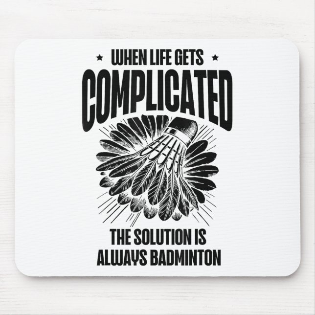 Funny Badminton Player Love Shuttle Design  Mouse Pad (Front)