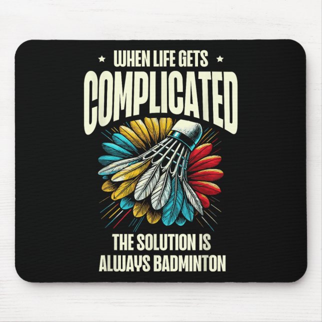 Funny Badminton Player Love Shuttle Design  Mouse Pad (Front)