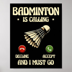 Funny Badminton Player Love Shuttle Design  Poster