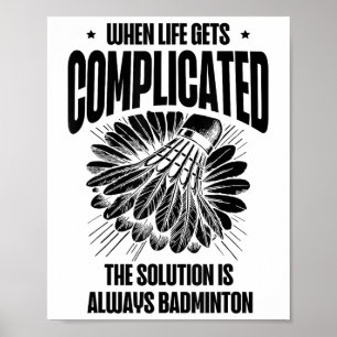 Funny Badminton Player Love Shuttle Design Poster