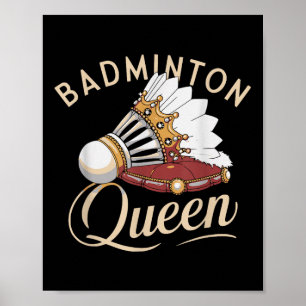 Funny Badminton Player Love Shuttle Design Poster