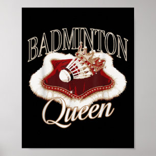 Funny Badminton Player Love Shuttle Design  Poster