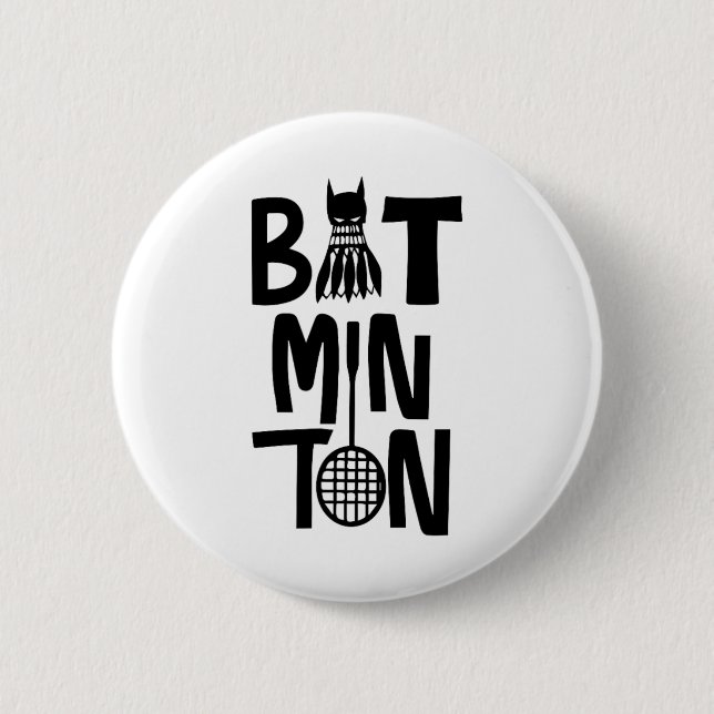 Funny Badminton Shuttle  6 Cm Round Badge (Front)