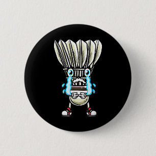 Funny Badminton Shuttle Player Design Men Women  6 Cm Round Badge