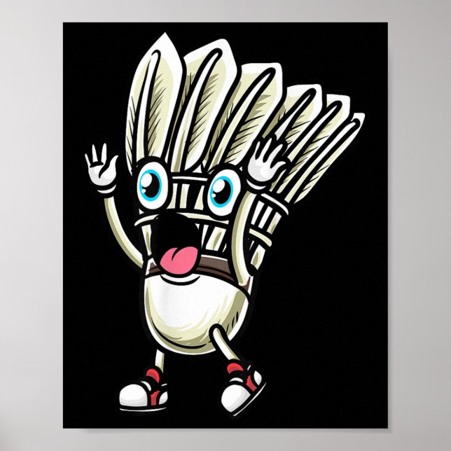 Funny Badminton Shuttle Player Design Men Women _8 Poster (Front)