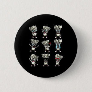 Funny Badminton Shuttle Player Design Men Women _9 6 Cm Round Badge