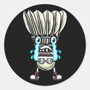 Funny Badminton Shuttle Player Design Men Women  Classic Round Sticker