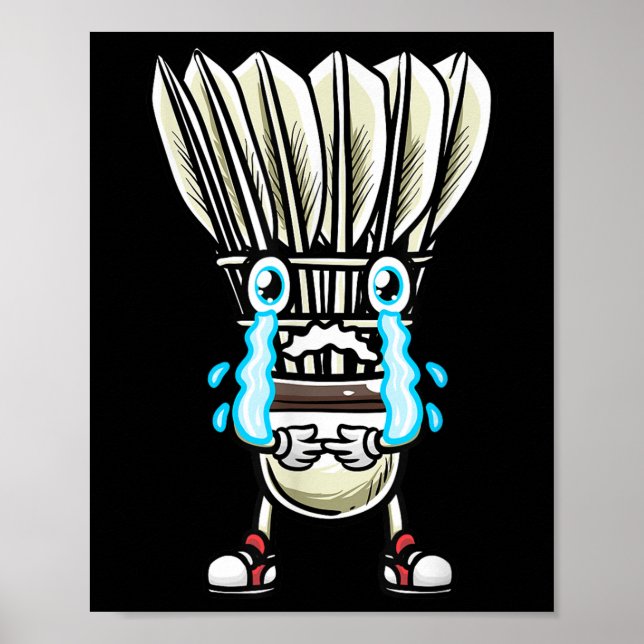 Funny Badminton Shuttle Player Design Men Women  Poster (Front)