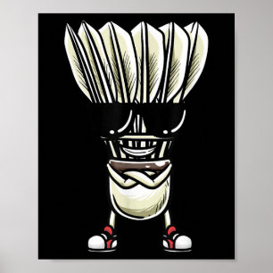 Funny Badminton Shuttle Player Design Men Women Poster