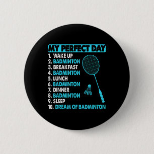 Funny Badminton Shuttle Rackets Novelty Tee 6 Cm Round Badge