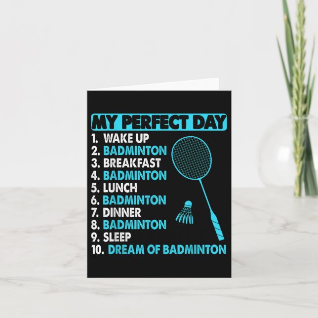 Funny Badminton Shuttle Rackets Novelty Tee  Card (Front)