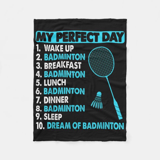 Funny Badminton Shuttle Rackets Novelty Tee  Fleece Blanket (Front)