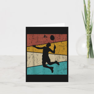 Funny Badminton Shuttle Vintage Retro For Men Wome Card