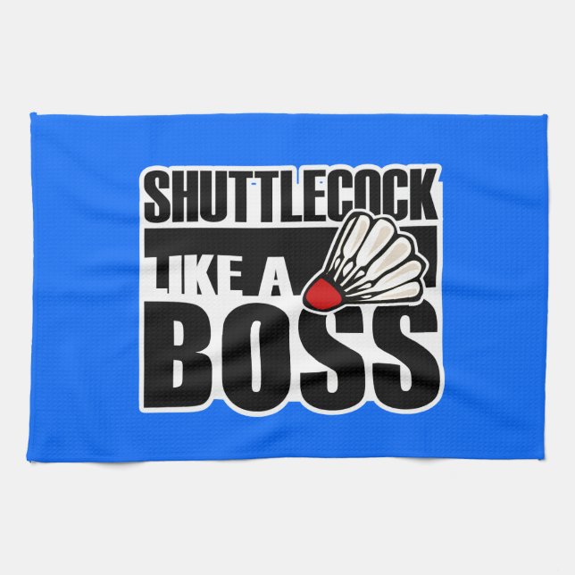Funny Badminton Shuttlecock Tea Towel (Horizontal)