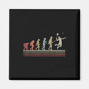 Funny Badminton Vintage Retro Style Evolution Of M Magnet