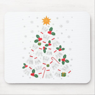 Funny Badminton Xmas Tree Lights Santa Men Women C Mouse Pad