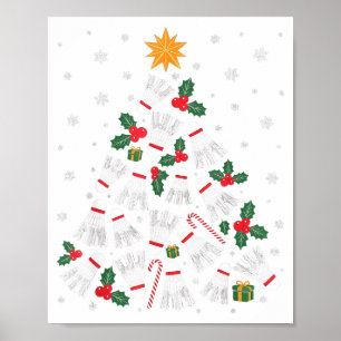 Funny Badminton Xmas Tree Lights Santa Men Women C Poster