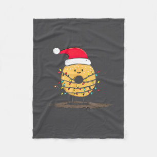 Funny Bagel Christmas Graphics Lights Lover  Fleece Blanket