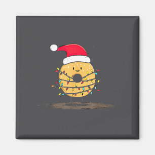 Funny Bagel Christmas Graphics Lights Lover Magnet