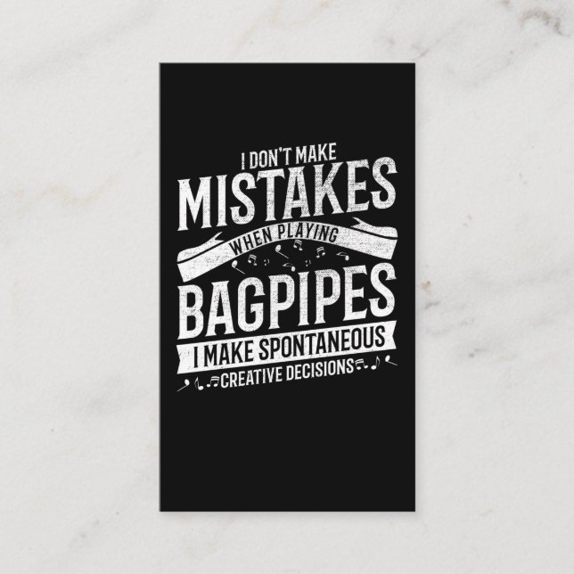 Funny Bagpipe Musician Music Loud Bagpiper Business Card (Front)