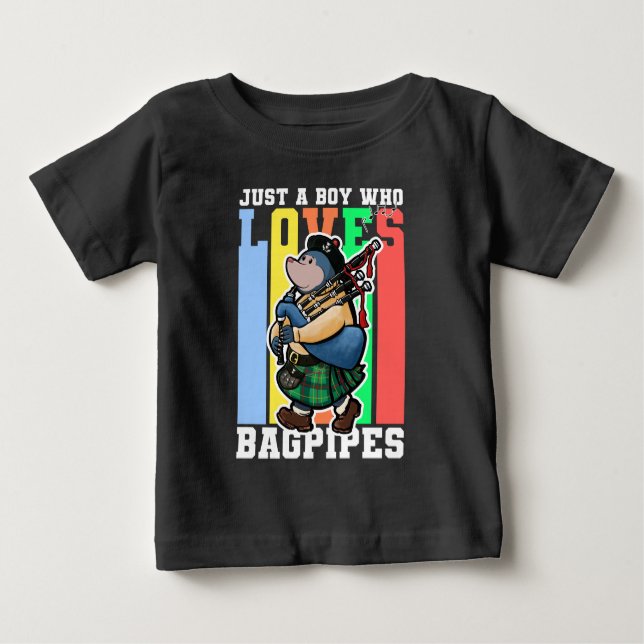 Funny Bagpipes Player Baby T-Shirt (Front)