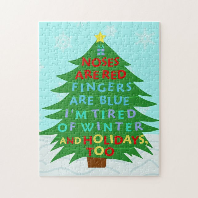 Funny Bah Humbug Christmas Poem Jigsaw Puzzle (Vertical)