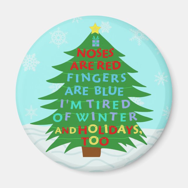 Funny Bah Humbug Christmas Poem Magnet (Front)