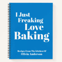 Funny Baker Baking Quote Blue Personalised Recipe