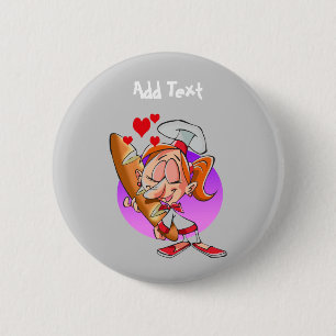 Funny baker cartoon bread maker personalised 6 cm round badge